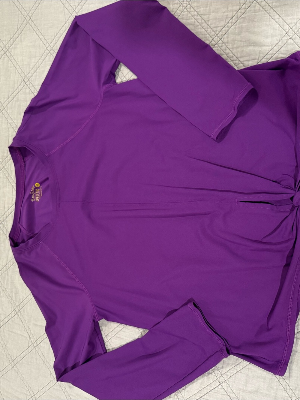 Lily Pulitzer Athletics Purple Long-Sleeve Women's Top with Front Knot
